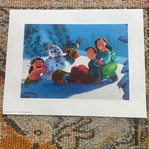 Disney Lilo & Stitch Snowy Adventure Print - Blue and Red